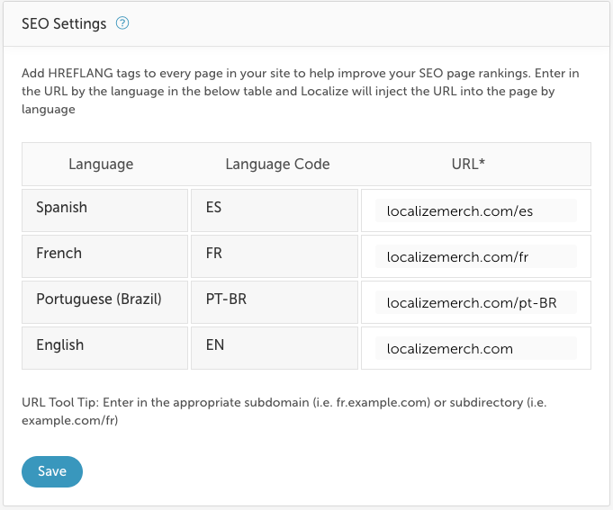 image: a screenshot showing how to add hreflang tags in Localize