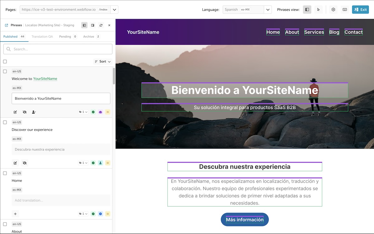 Live editing with the On-Page Editor